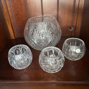 Crystal Clear 4 piece set 24% Lead Crystal